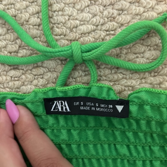 ZARA green tie halter top - Picture 3 of 4